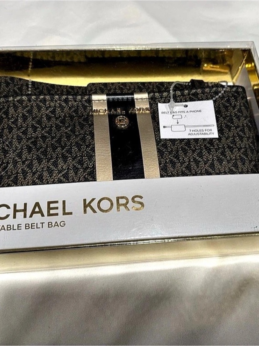 Michael Kors Adjustable Belt Bag Black & Brown NWT